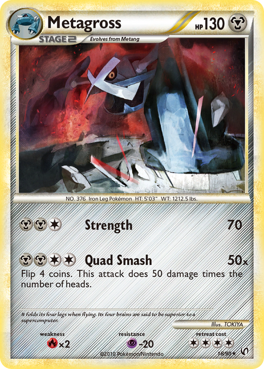 Metagross 18/90 Rare | HS—Undaunted | Pokemon Card