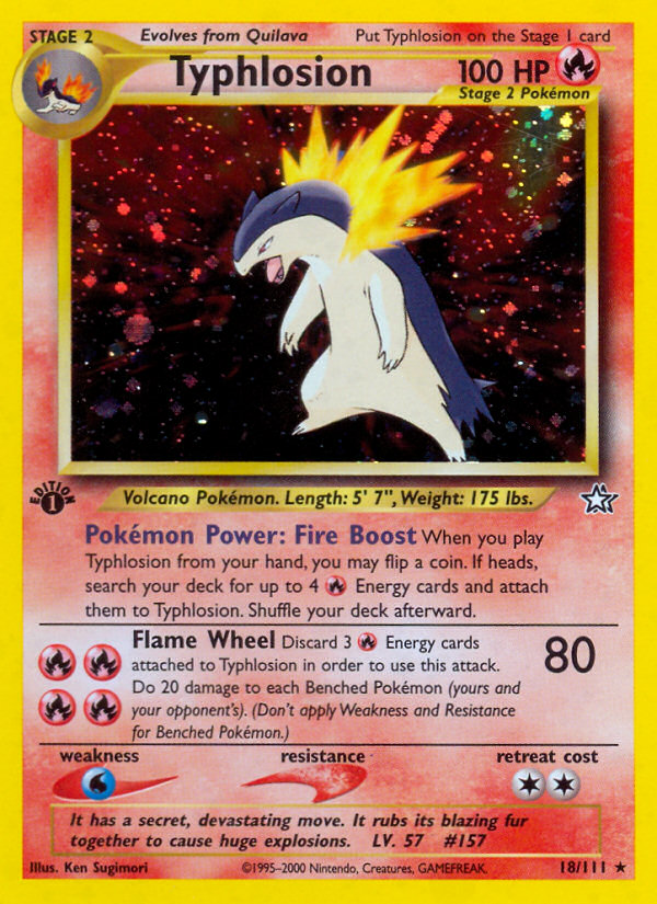 Typhlosion 18/111 Rare Holo | Neo Genesis | Pokemon Card