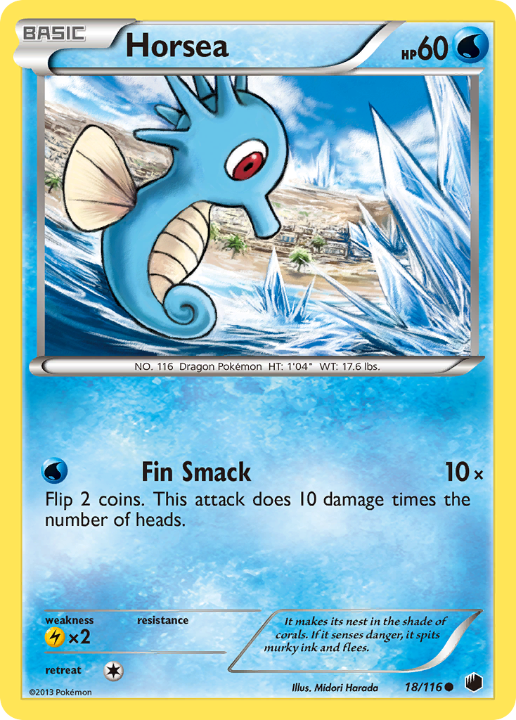 Horsea 18/116 Common | Plasma Freeze | Pokemon Card