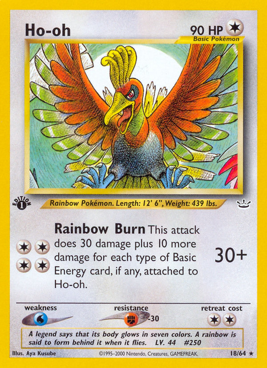 Ho-oh 18/64 Rare | Neo Revelation | Pokemon Card
