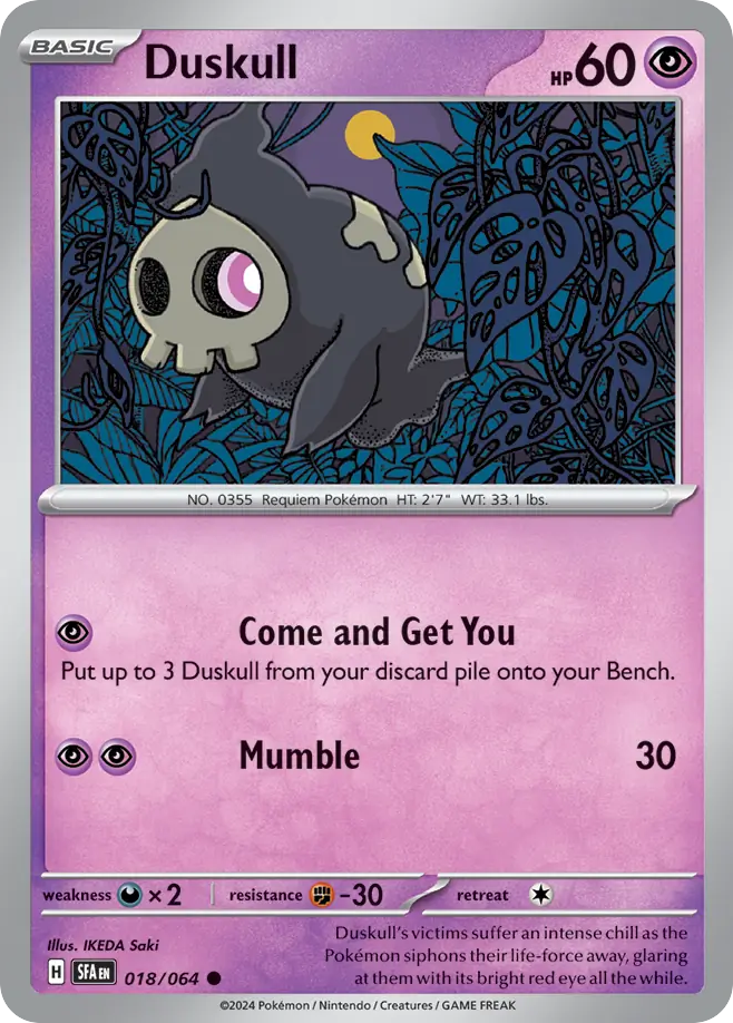 Duskull 18/64 Common | Shrouded Fable | Pokemon Card