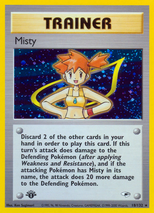 Misty 18/132 Rare Holo | Gym Heroes | Pokemon Card