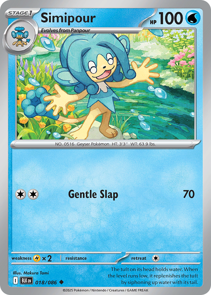 Simipour 18/86 Uncommon | Black Bolt | Pokemon Card