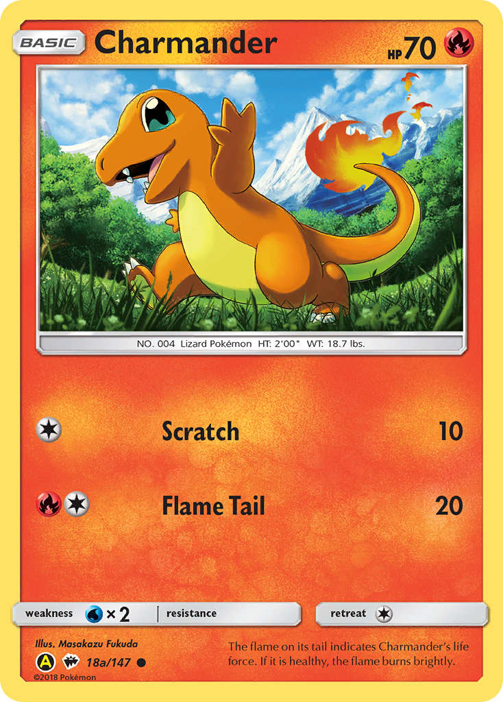 Charmander 18a/147 Common | Burning Shadows | Pokemon Card