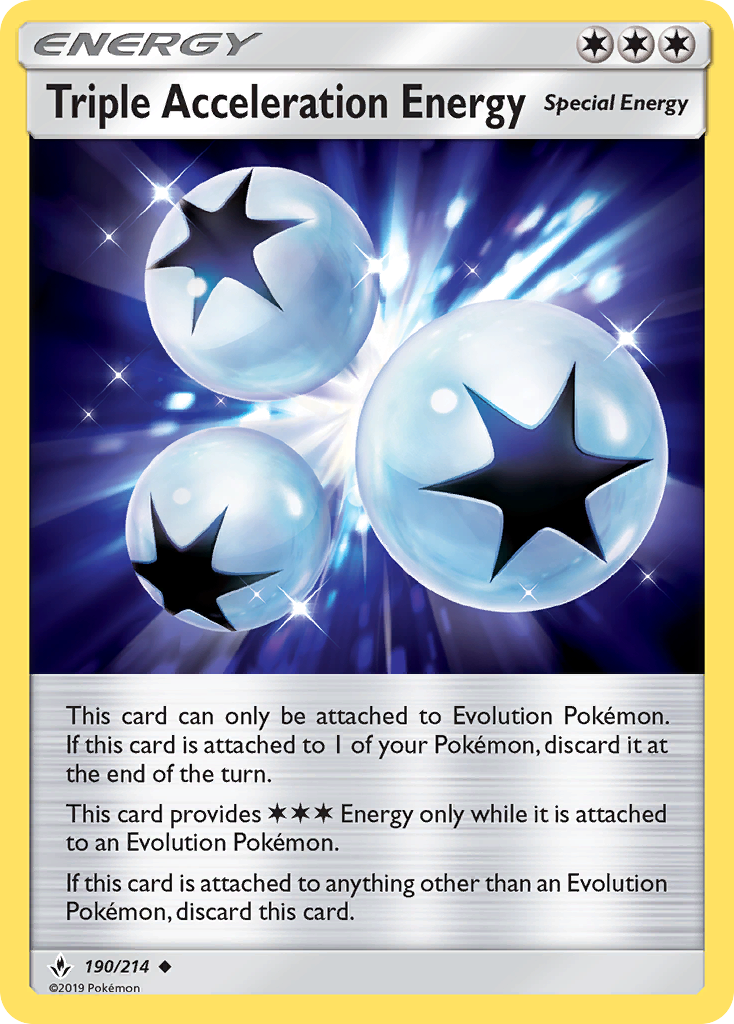Triple Acceleration Energy 190/214 Uncommon | Unbroken Bonds | Pokemon Card