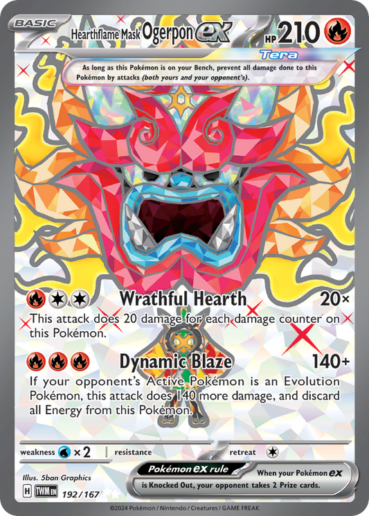 Hearthflame Mask Ogerpon ex 192/167 Ultra Rare | Twilight Masquerade | Pokemon Card