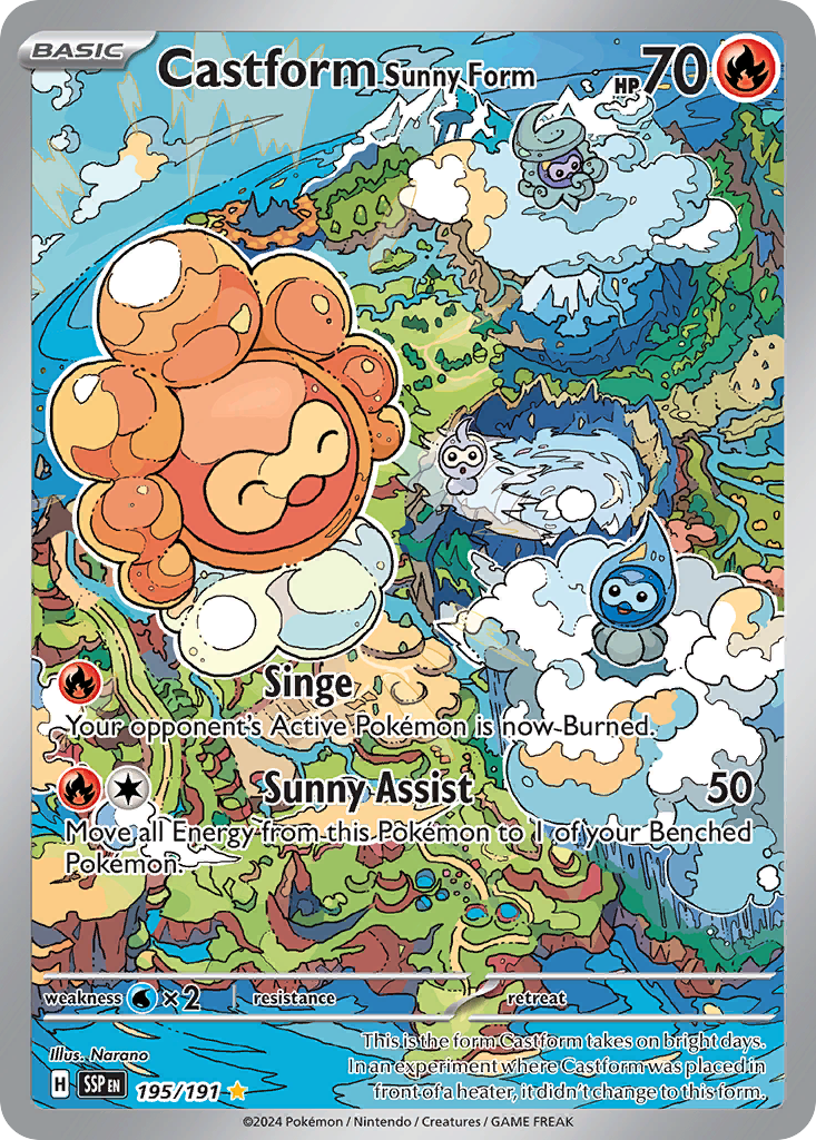 Castform Sunny Form 195/191 Illustration Rare | Surging Sparks | Pokemon Card