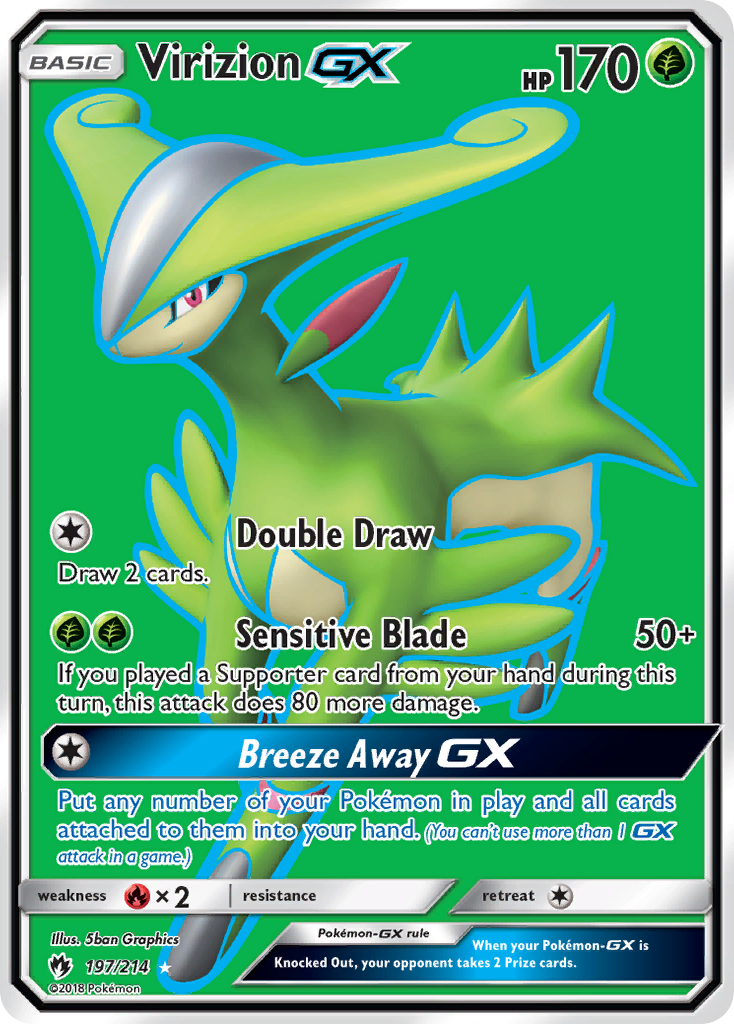 Virizion-GX 197/214 Rare Ultra | Lost Thunder | Pokemon Card