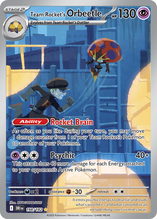 Team Rocket's Orbeetle 198/182 Illustration Rare | Destined Rivals | Pokemon Card