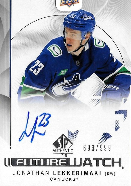 Jonathan Lekkerimaki #199 Vancouver Canucks | 2024-25 SP Authentic | NHL Trading Card