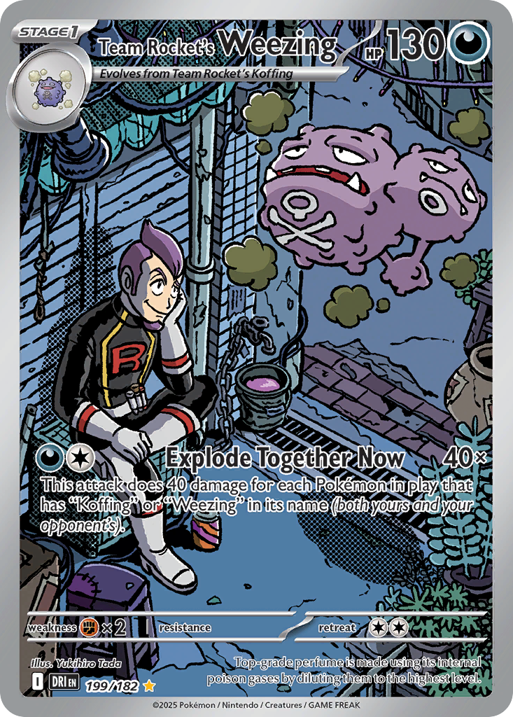 Team Rocket's Weezing 199/182 Illustration Rare | Destined Rivals | Pokemon Card