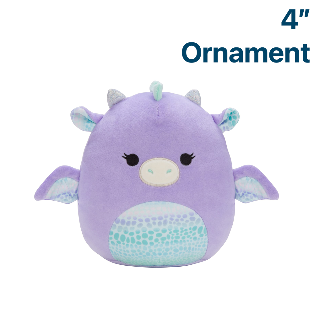Drow the Dragon ~ Holiday 4" Ornament Squishmallow Plush