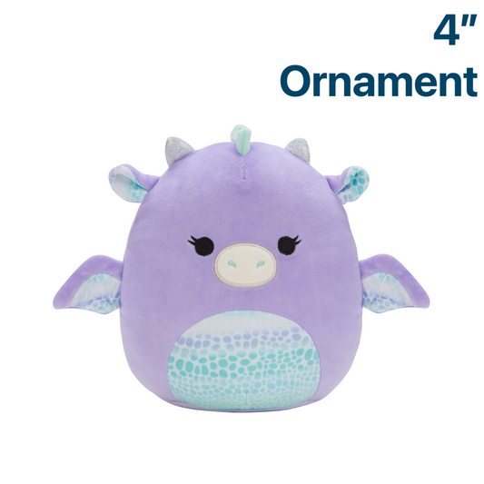 Drow the Dragon ~ Holiday 4" Ornament Squishmallow Plush