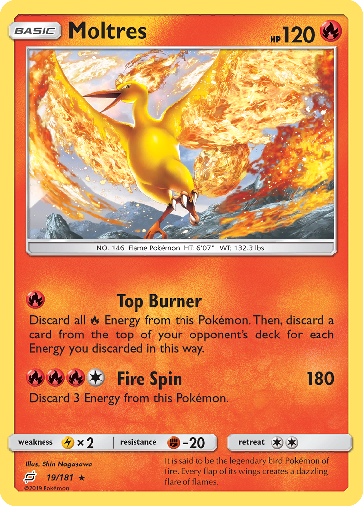 Moltres 19/181 Rare Holo | Team Up | Pokemon Card