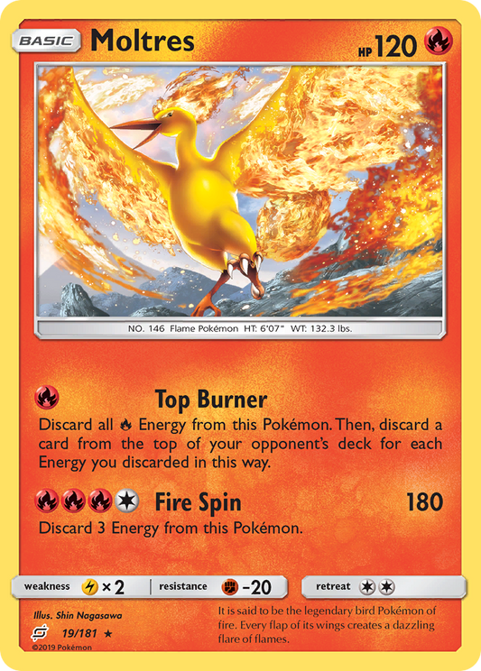 Moltres 19/181 Rare Holo | Team Up | Pokemon Card