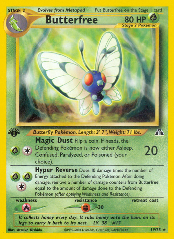 Butterfree 19/75 Rare | Neo Discovery | Pokemon Card