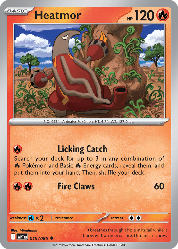Heatmor 19/86 Uncommon | White Flare | Pokemon Card