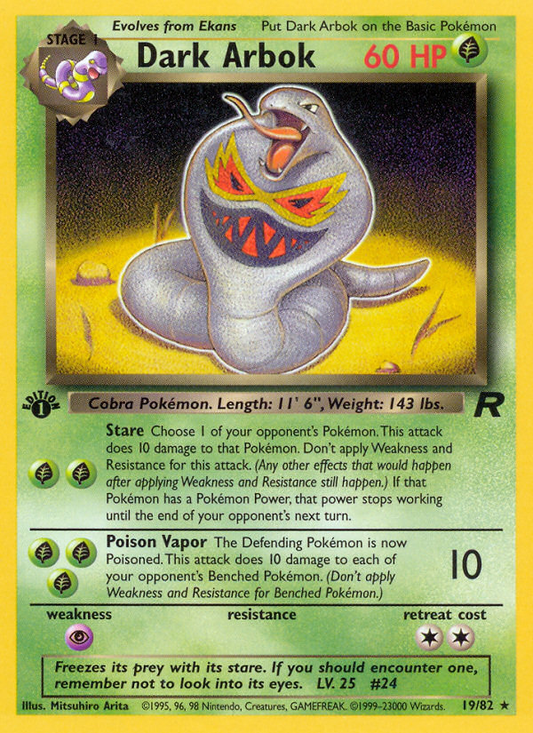 Dark Arbok 19/82 Rare | Team Rocket | Pokemon Card