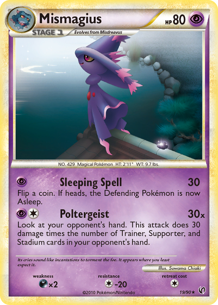 Mismagius 19/90 Rare | HS—Undaunted | Pokemon Card