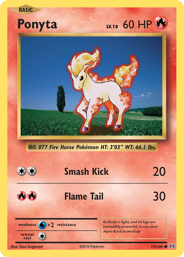 Ponyta 19/108 Common | Evolutions | Pokemon Card