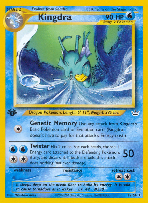 Kingdra 19/64 Rare | Neo Revelation | Pokemon Card