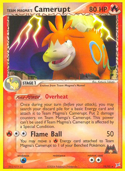 Team Magma's Camerupt 19/95 Rare | Team Magma vs Team Aqua | Pokemon Card