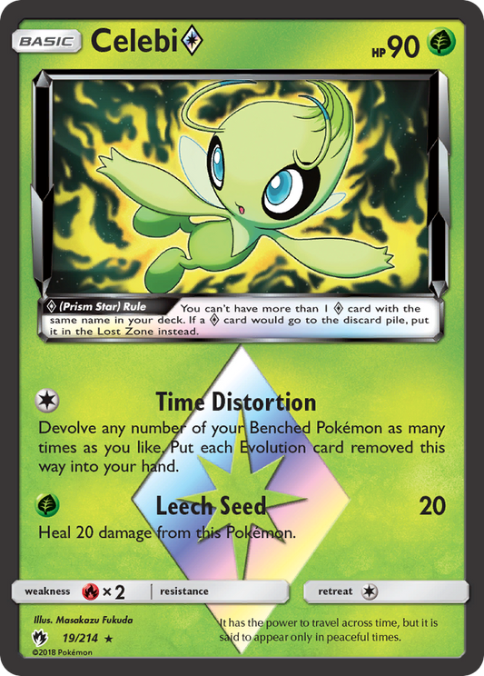 Celebi ◇ 19/214 Rare Prism Star | Lost Thunder | Pokemon Card