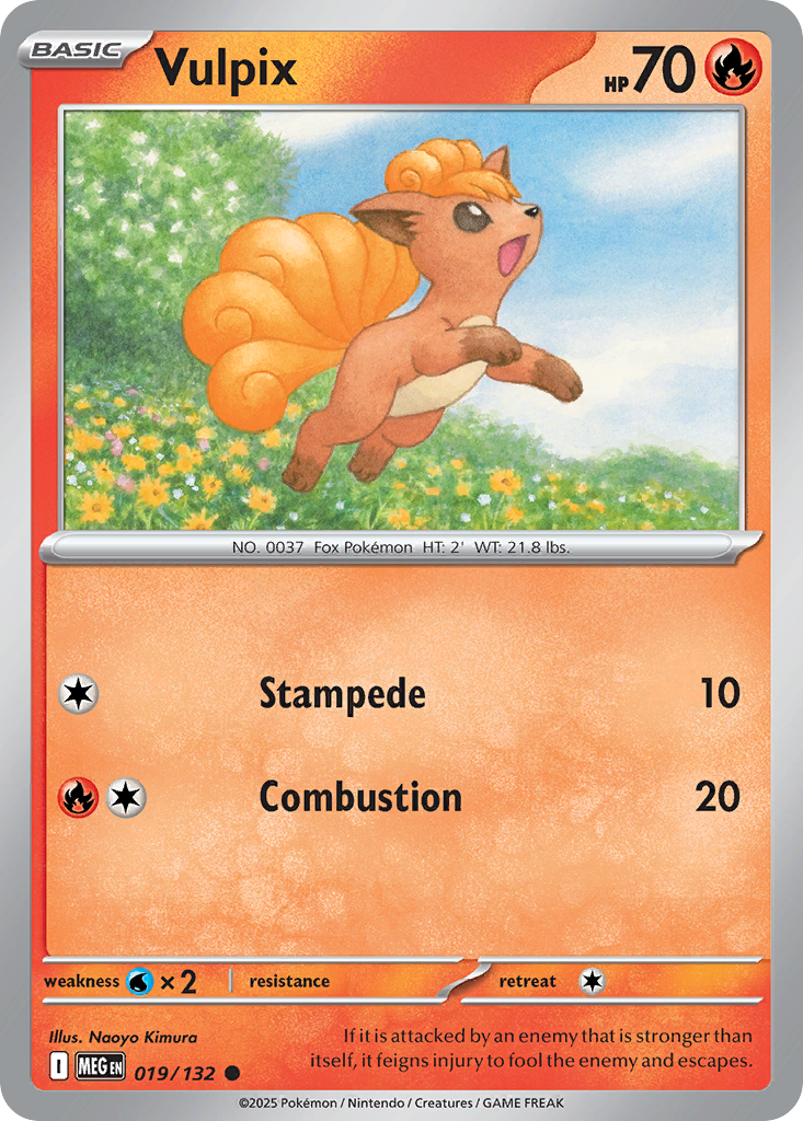 Vulpix 19/132 Common | Mega Evolution | Pokemon Card