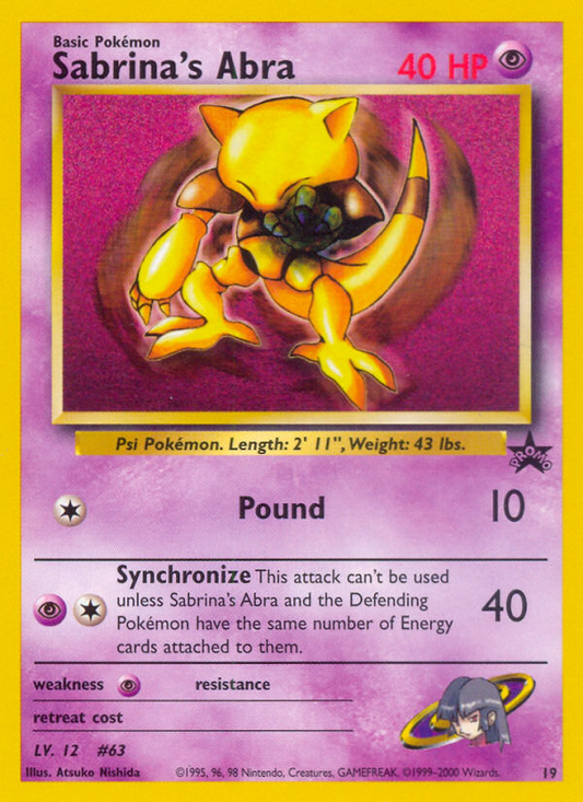 Sabrina's Abra 19/53 Promo | Wizards Black Star Promos | Pokemon Card