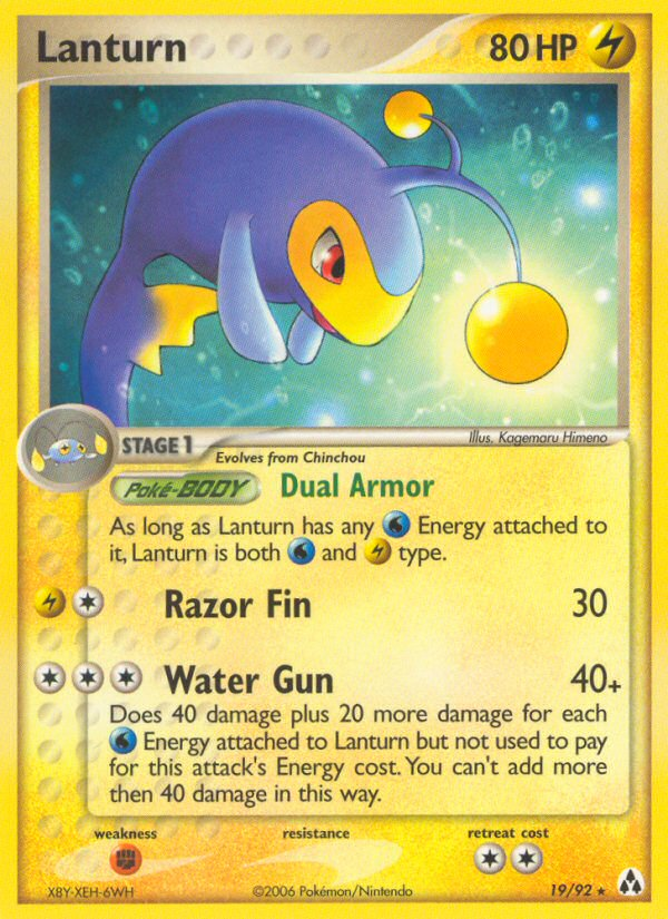 Lanturn 19/92 Rare | Legend Maker | Pokemon Card