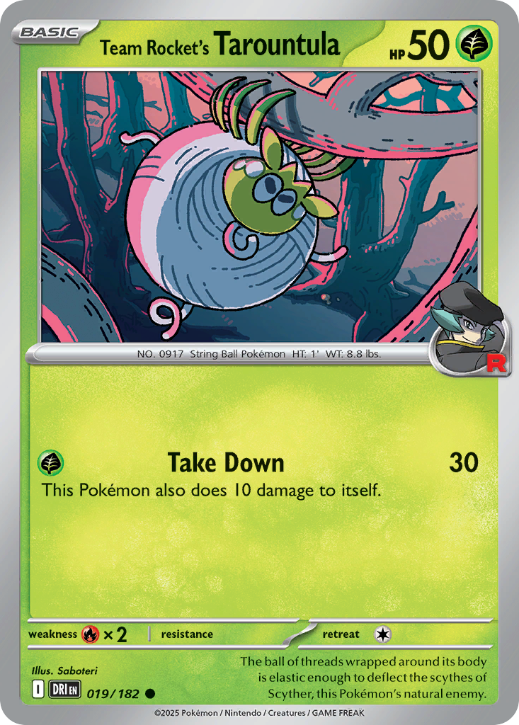 Team Rocket's Tarountula 19/182 Common | Destined Rivals | Pokemon Card