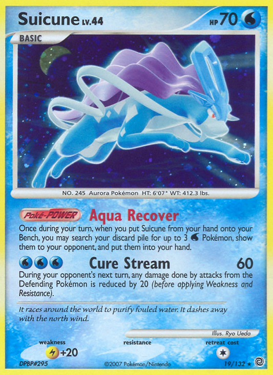 Suicune 19/132 Rare Holo | Secret Wonders | Pokemon Card