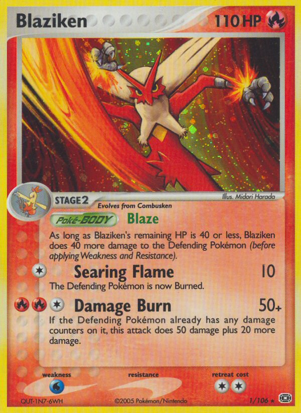 Blaziken 1/106 Rare Holo | Emerald | Pokemon Card