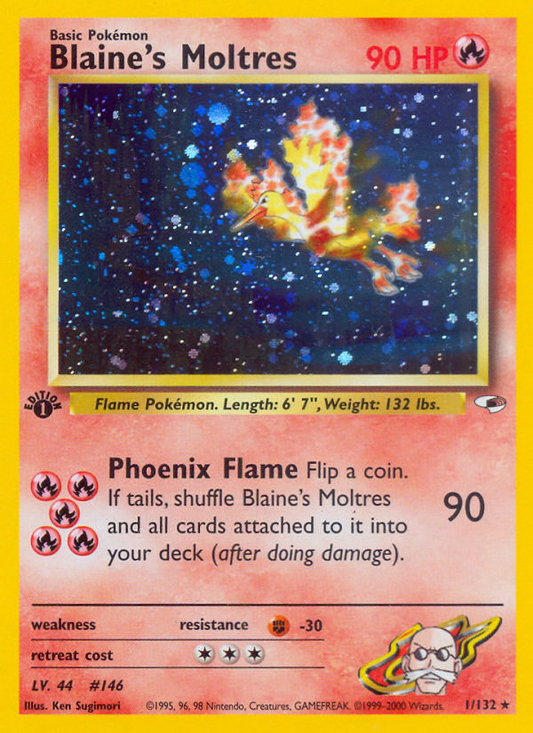 Blaine's Moltres 1/132 Rare Holo | Gym Heroes | Pokemon Card