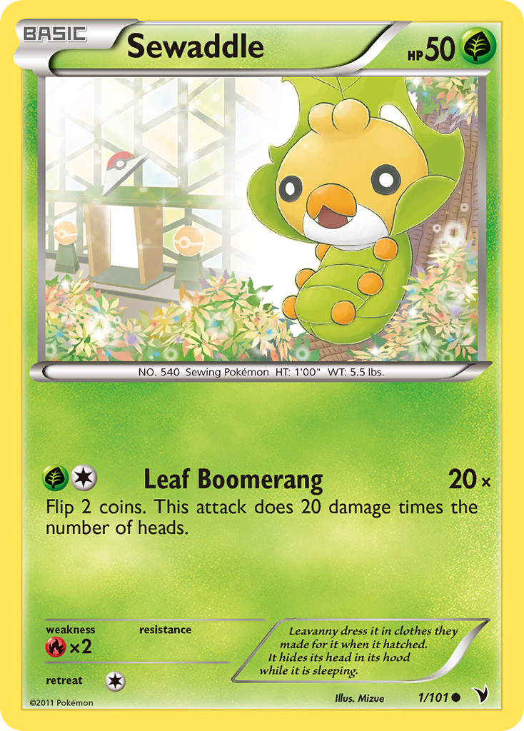 Sewaddle 1/101 Common | Noble Victories | Pokemon Card