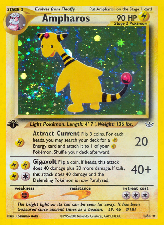 Ampharos 1/64 Rare Holo | Neo Revelation | Pokemon Card