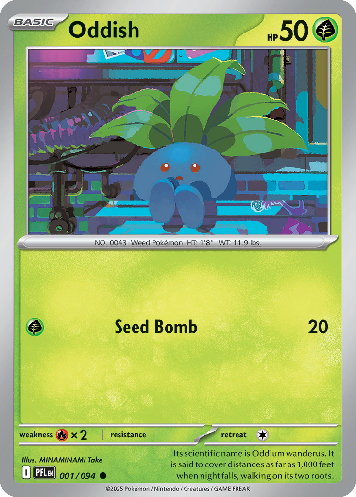 Oddish 1/94 Common | Phantasmal Flames | Pokemon Card