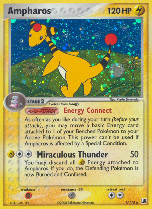 Ampharos 1/115 Rare Holo | Unseen Forces | Pokemon Card