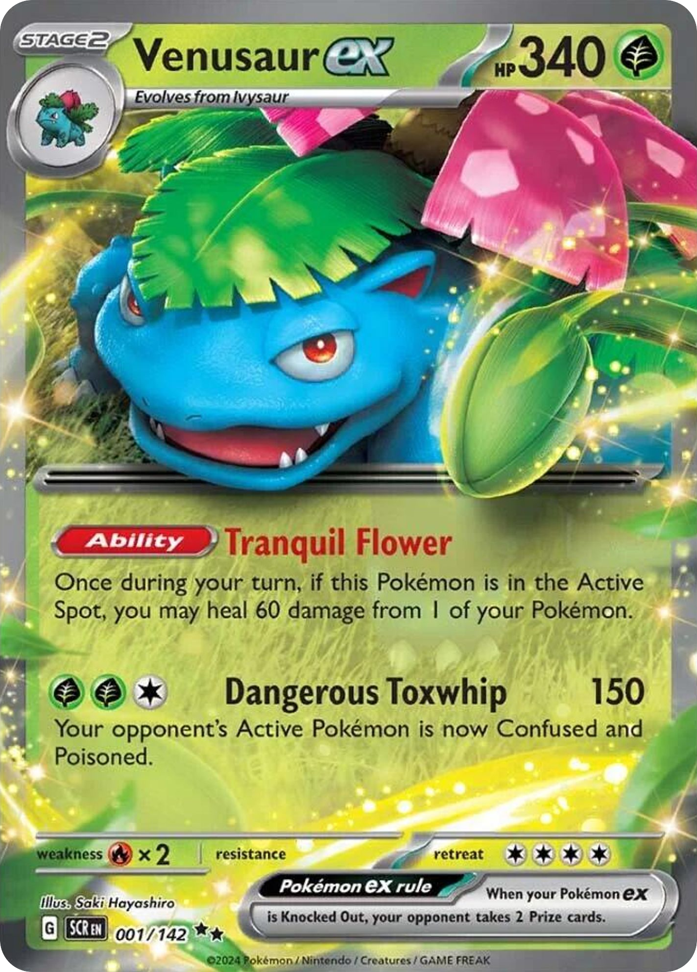 Venusaur ex 1/142 Double Rare | Stellar Crown | Pokemon Card