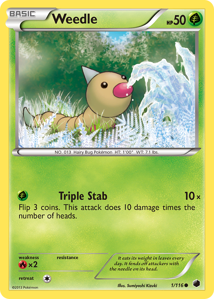 Weedle 1/116 Common | Plasma Freeze | Pokemon Card