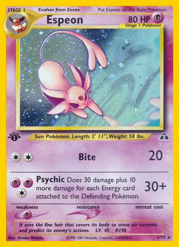 Espeon 1/75 Rare Holo | Neo Discovery | Pokemon Card
