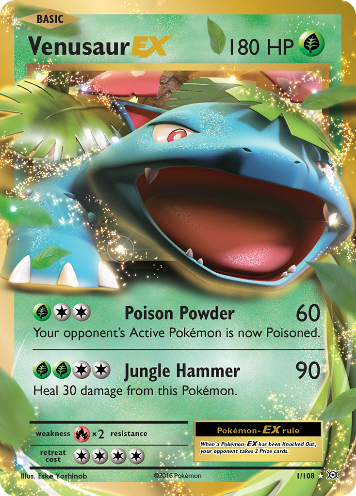 Venusaur-EX 1/108 Rare Holo EX | Evolutions | Pokemon Card
