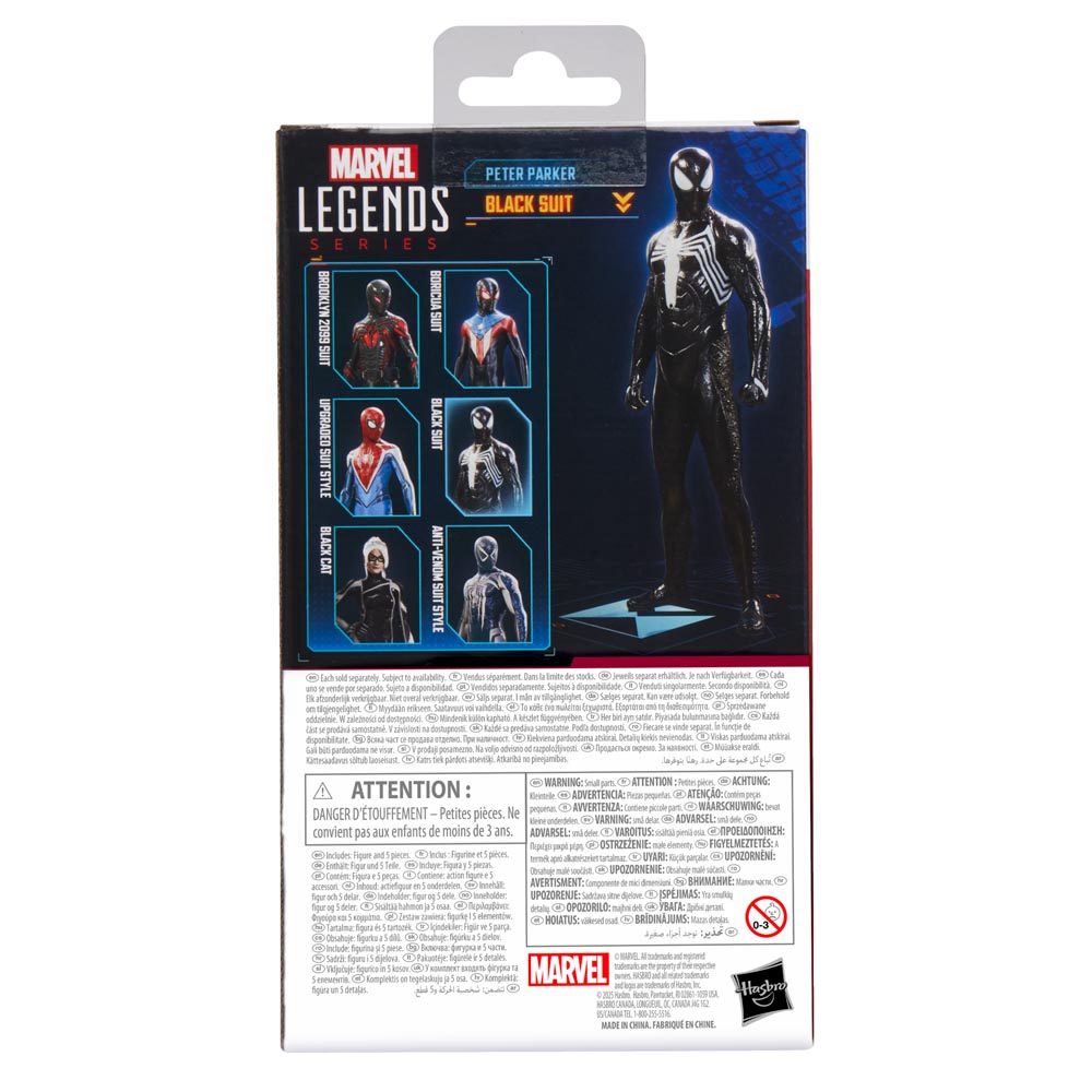 Peter Parker Black Suit | Gamerverse Spider-Man 2 Marvel 6” Legends | Hasbro Action Figure