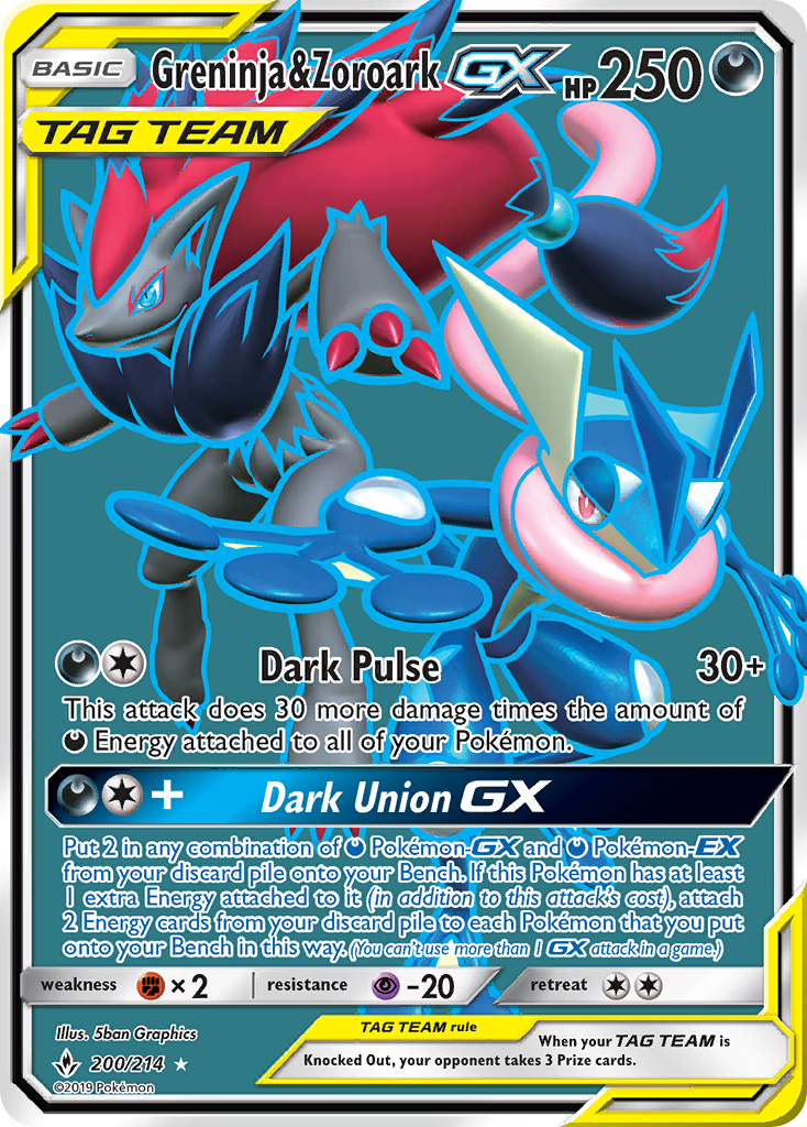 Greninja & Zoroark-GX 200/214 Rare Ultra | Unbroken Bonds
