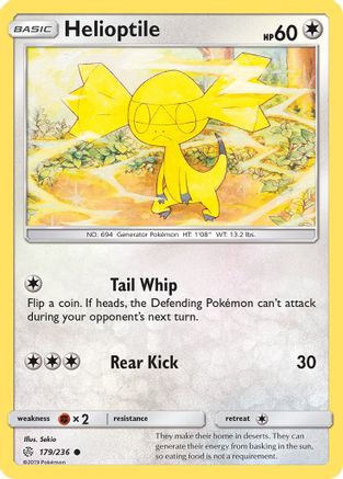 Helioptile 179/236 Reverse Holo | Cosmic Eclipse | Pokemon Card