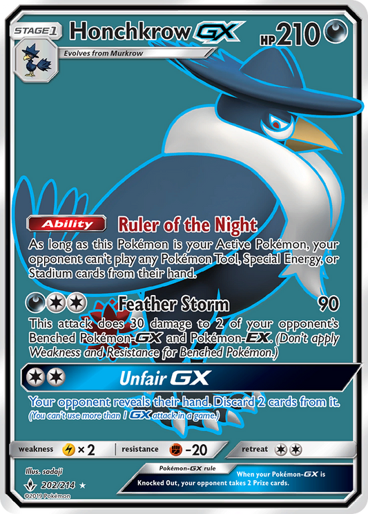 Honchkrow-GX 202/214 Rare Ultra | Unbroken Bonds | Pokemon Card