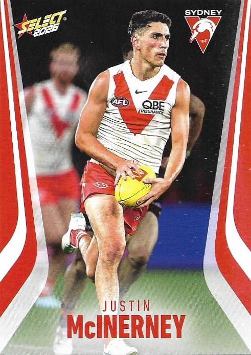 Justin McInerney #203 Sydney Swans | 2026 Select AFL Footy Stars | Trading Card