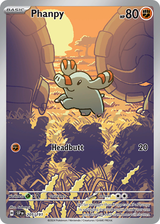 Phanpy 205/191 Illustration Rare | Surging Sparks | Pokemon Card