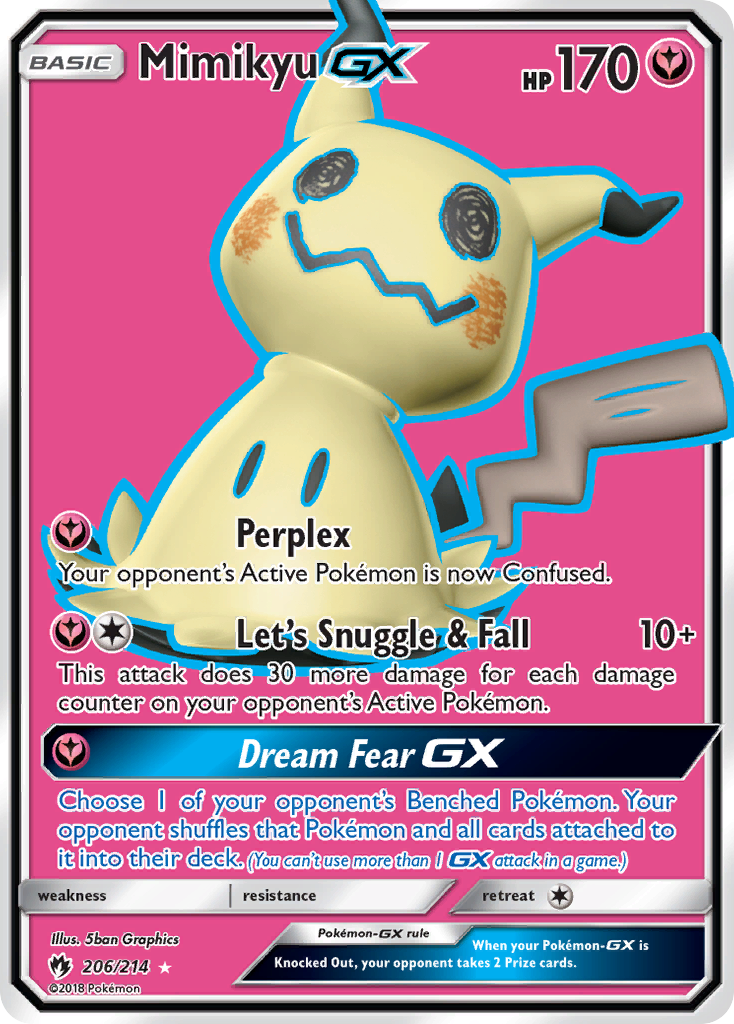 Mimikyu-GX 206/214 Rare Ultra | Lost Thunder | Pokemon Card
