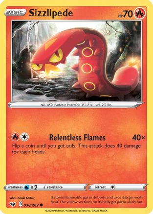 Sizzlipede 38/202 Reverse Holo | Sword & Shield | Pokemon Card